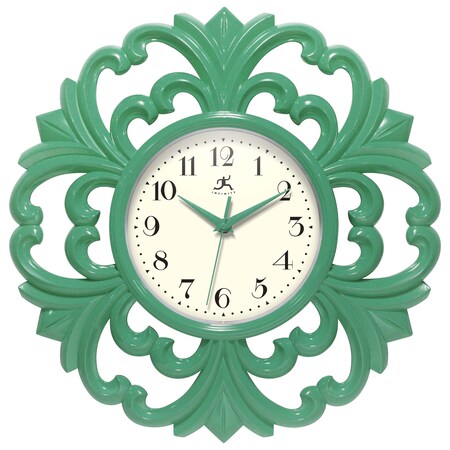 Infinity Instruments Wisteria 15.5 in. Wall Clock, Green 20331GR-4561